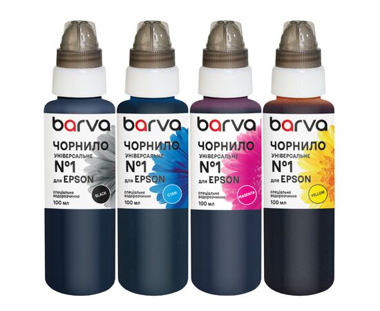 Чернила Barva Epson 1 4х100 мл, universal, BK/C/M/Y (EU1-100-MP)