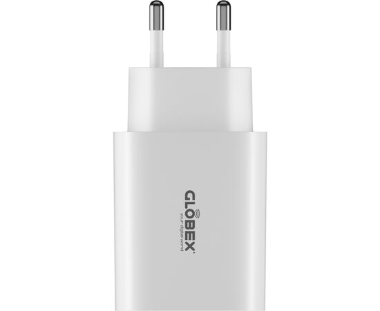 Зарядное устройство Globex 1xUSB + 1xUSB-C 30W FastPower white (30WAC), изображение 2
