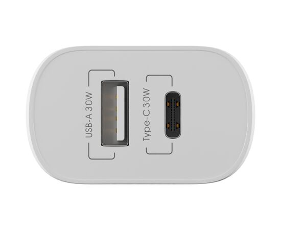 Зарядное устройство Globex 1xUSB + 1xUSB-C 30W FastPower white (30WAC)