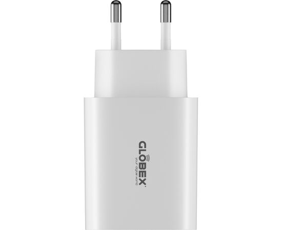 Зарядное устройство Globex 2xUSB-C 30W FastPower white (30WCC), изображение 2