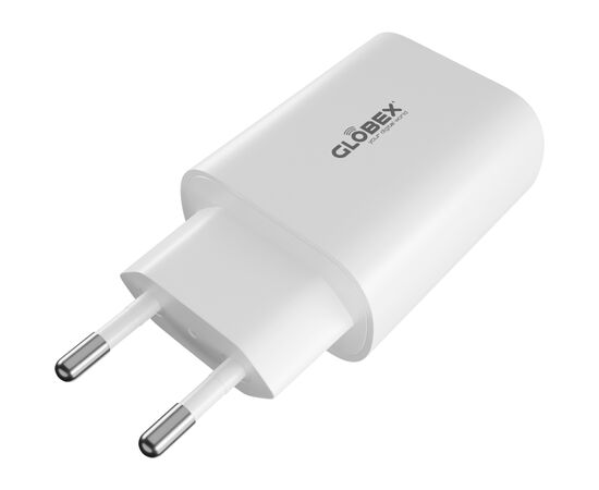 Зарядное устройство Globex 2xUSB-C 30W FastPower white (30WCC), изображение 3