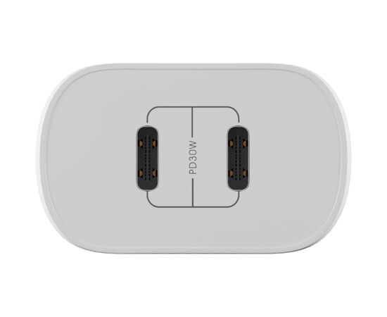 Зарядное устройство Globex 2xUSB-C 30W FastPower white (30WCC)
