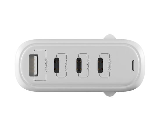 Зарядное устройство Globex GaN 1xUSB + 3xUSB-C 120W FastPower white (GaN120WA3C)