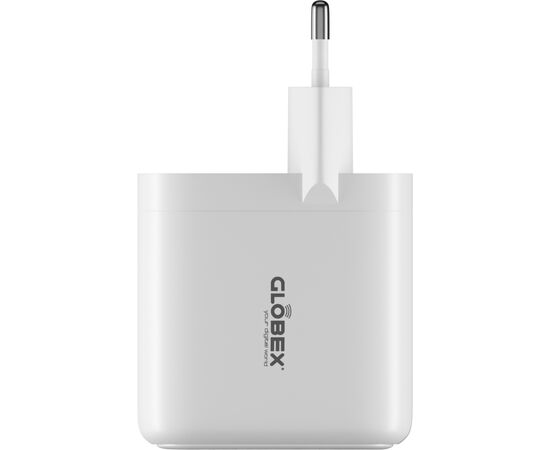Зарядное устройство Globex GaN 1xUSB + 1xUSB-C 65W FastPower white (GaN65WAC), изображение 2