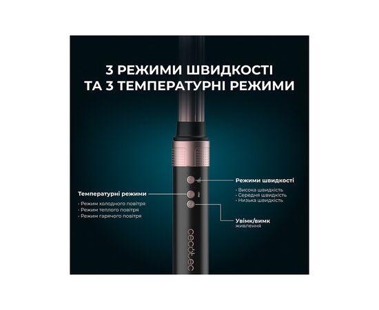 Стайлер Cecotec Bamba CeramicCare 2in1 AirGlam Black (CCTC-00244), изображение 7
