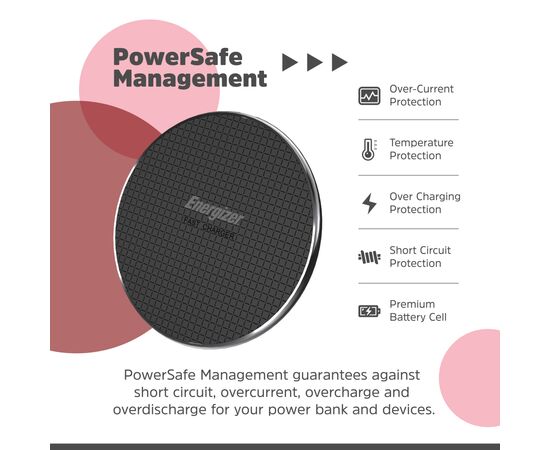 Зарядное устройство Energizer Qi 15W wireless WCP107 black (WCP107), изображение 12