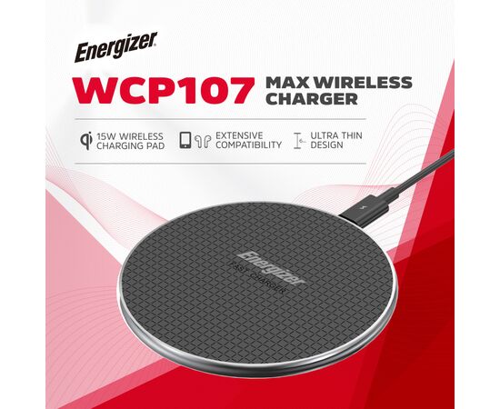 Зарядное устройство Energizer Qi 15W wireless WCP107 black (WCP107), изображение 6