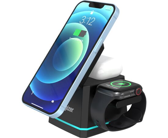 Зарядное устройство Energizer 15W 3-in-1 magnetic wireless black (WCP307), изображение 3