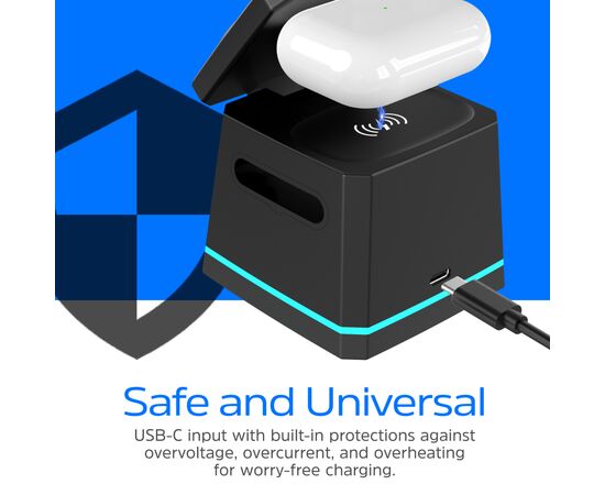 Зарядное устройство Energizer 15W 3-in-1 magnetic wireless black (WCP307), изображение 8