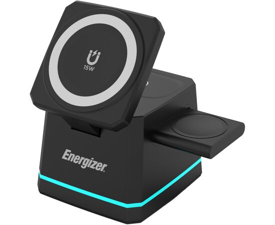 Зарядное устройство Energizer 15W 3-in-1 magnetic wireless black (WCP307)