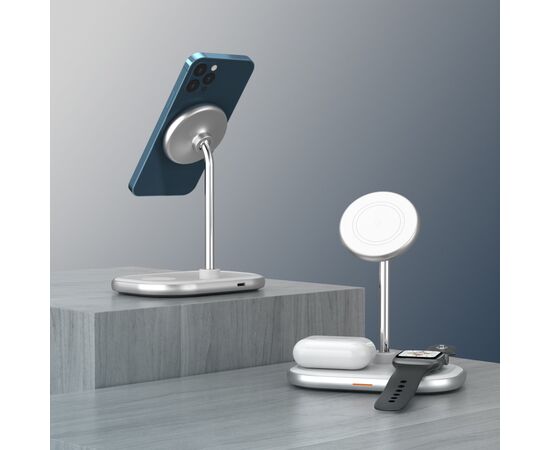 Зарядное устройство Energizer 15W 3-in-1 magnetic wireless white (WCP303), изображение 10