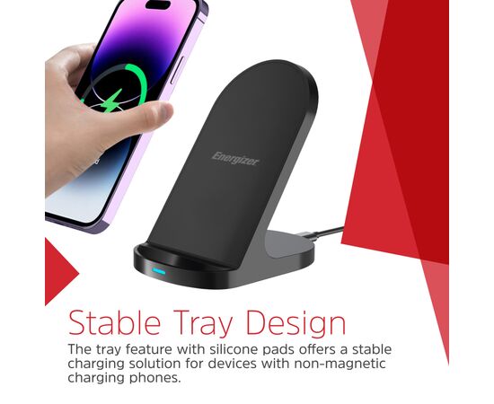 Зарядное устройство Energizer Qi 15W wireless WCP108 black (WCP108), изображение 10
