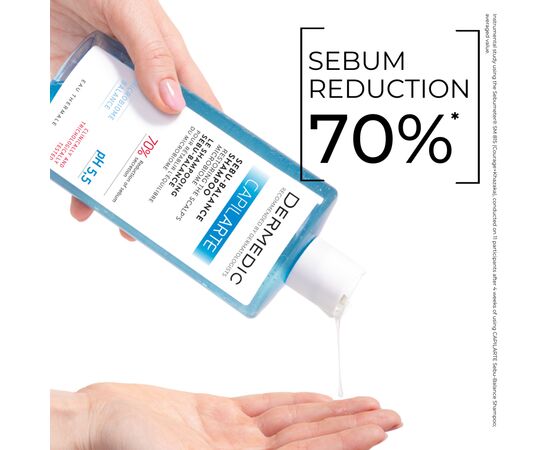 Шампунь Dermedic Capilarte Sebu-Balance Для жирного волосся Відновлення мікробіому шкіри голови 300 мл (5901643176945), зображення 4