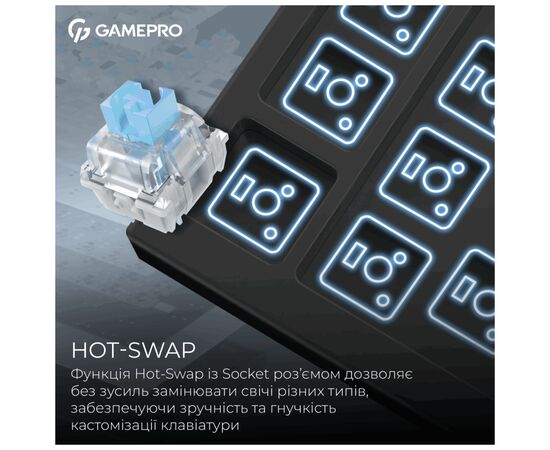 Клавиатура GamePro Asgard Valhalla Pro Rainy Switch Bluetooth/2.4G/USB USB White with display (MK160W-D-Pro), изображение 10