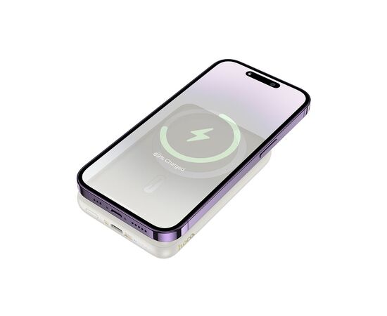 Батарея универсальная HOCO 10000mAh Grace PD/20W Magnetic White (J141 / 714985), изображение 5
