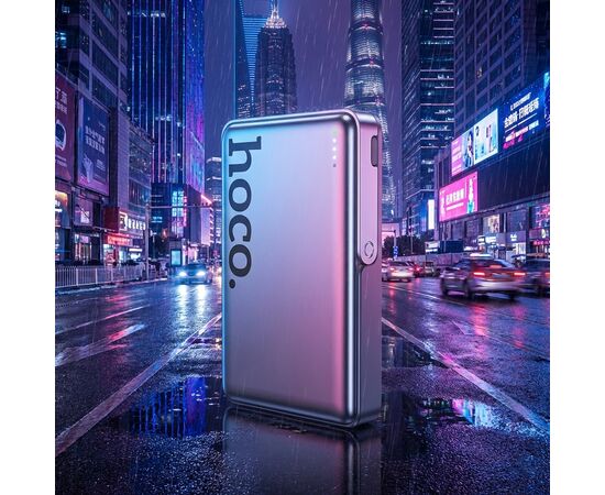 Батарея универсальная HOCO 10000mAh Sunlight PD/20W Magnetic with stand Metal Grey (Q36A / 714987), изображение 9