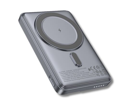 Батарея універсальна HOCO 5000mAh Title PD/20W Magnetic with stand + mini wallet Grey (Q46 / 714988), зображення 4