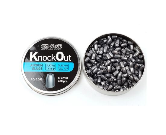 Пульки JSB Diabolo KnockOut Slugs 4,52 мм, 0,87 г, 400 шт/уп (546126-400), изображение 2