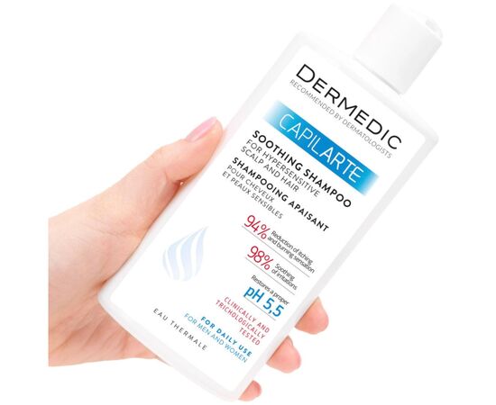 Шампунь Dermedic Capilarte Заспокійливий для волосся і гіперчутливої шкіри голови 300 мл (5901643174217), зображення 2