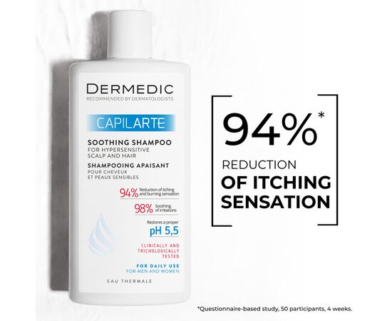 Шампунь Dermedic Capilarte Заспокійливий для волосся і гіперчутливої шкіри голови 300 мл (5901643174217), зображення 5