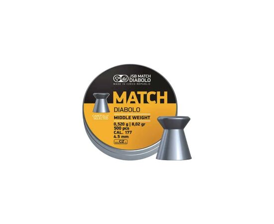 Пульки JSB Match MW 0,52 г, 4,49 мм, 500 шт/уп (000014-500)