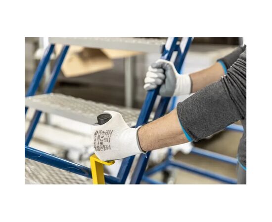 Защитные перчатки Hoegert GLAN HT5K754-11 с нитриловым покрытием светло-серые, 11 (HT5K754-11), изображение 3
