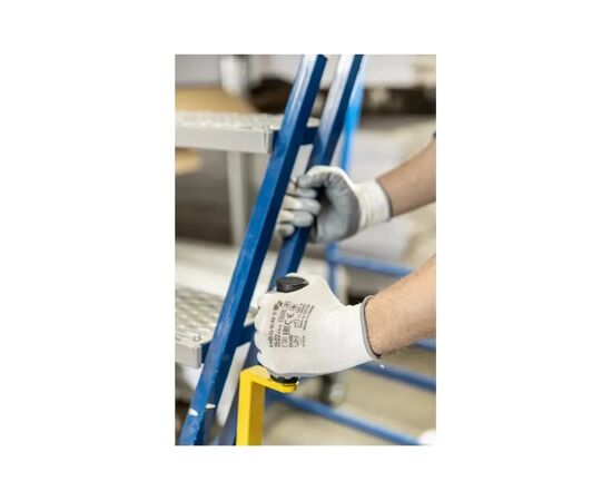Защитные перчатки Hoegert GLAN HT5K754-9 с нитриловым покрытием светло-серые, 9 (HT5K754-9), изображение 2