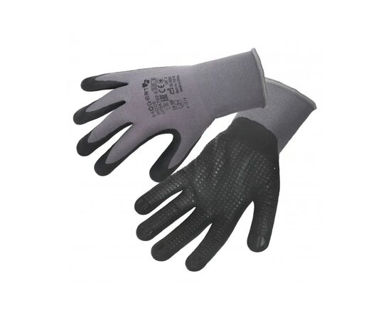 Защитные перчатки Hoegert BODE HT5K762-10 из нейлона/спандекса покрыты микропенным нитрилом темно-серые, 10 (HT5K762-10)