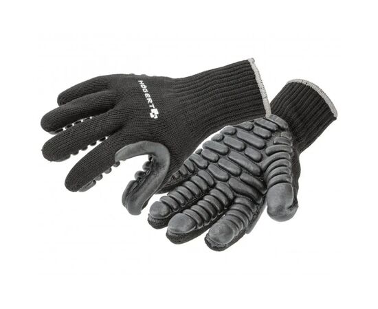 Защитные перчатки Hoegert BROL HT5K765-9 антивибрационные с полиуретановым покрытием черные, 9 (HT5K765-9)