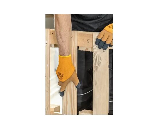 Защитные перчатки Hoegert LYCK HT5K769-9 утепленные со вспененным оранжевым латексом, 9 (HT5K769-9), изображение 3