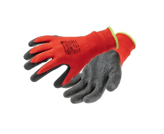 Защитные перчатки Hoegert RODER HT5K750-9 с вспененным латексом темно-красные, 9 (HT5K750-9)