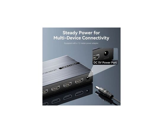 Сплиттер VENTION HDMI 1.4 UHD 4K 30Hz 3D, HDCP 1x8 ports (AKQB0-EU), изображение 5