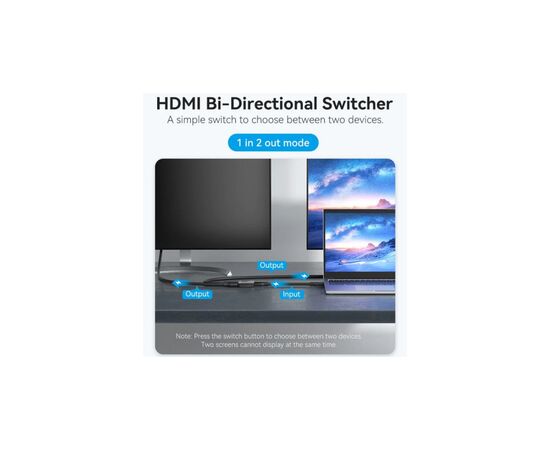 Сплиттер VENTION HDMI 2.0 UHD 4K 60Hz 3D, HDCP,1080P перемикач двонаправлений (AKOB0), изображение 6