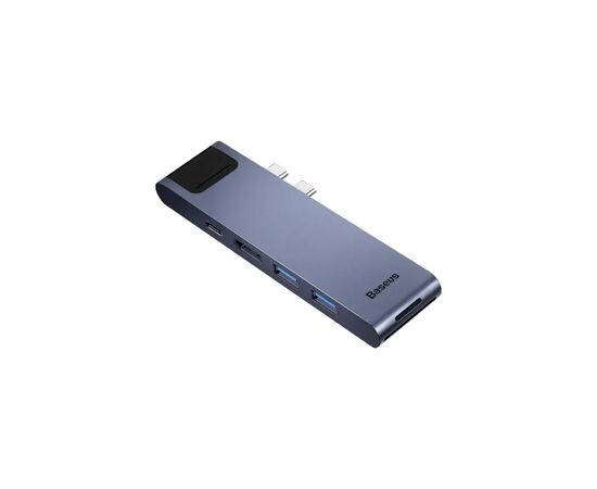 Концентратор Baseus USB-C Thunderbolt 7-in-1 2xUSB 3.0 + 1xUSB-C PD + HDMI 4K60Hz + SD/TF + 1xRJ45 1000Mbps gray (CAHUB-L0G)