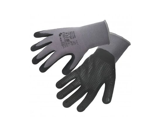 Захисні рукавиці Hoegert BODE HT5K762-9 з нейлону/спандексу покриті мікропінним нітрилом темно-сірі, 9 (HT5K762-9)