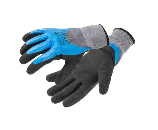 Захисні рукавиці Hoegert FILS HT5K764-10 з спіненим нітрилом 3/4 блакитні, 10 (HT5K764-10)