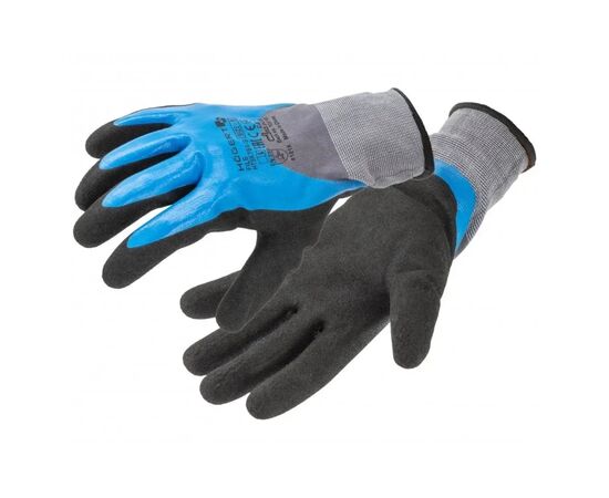 Защитные перчатки Hoegert FILS HT5K764-9 с вспененным нитрилом 3/4 голубые, 9 (HT5K764-9)