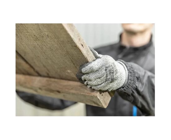 Защитные перчатки Hoegert FUHSE HT5K763-11 противопорезные с полиуретановым покрытием светло-серые, 11 (HT5K763-11), изображение 2