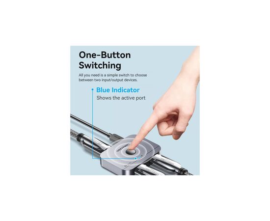 Сплиттер VENTION HDMI 2.1 UHD 8K 60Hz 3D, HDCP HDR Dolby 7.1 перемикач двонаправле (AKPH0), изображение 6