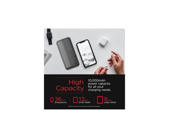 Батарея универсальная Energizer 10000mAh 15W, USB-А, 2*USB-C, Black (UE10050CC), изображение 5