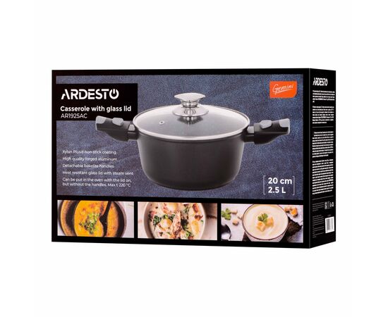 Кастрюля Ardesto Gemini Bari, 2.5л, алюміній, чорний (AR1925AC), изображение 10