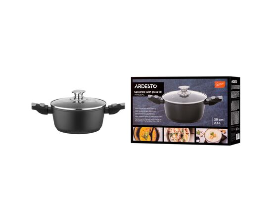 Кастрюля Ardesto Gemini Bari, 2.5л, алюміній, чорний (AR1925AC), изображение 11