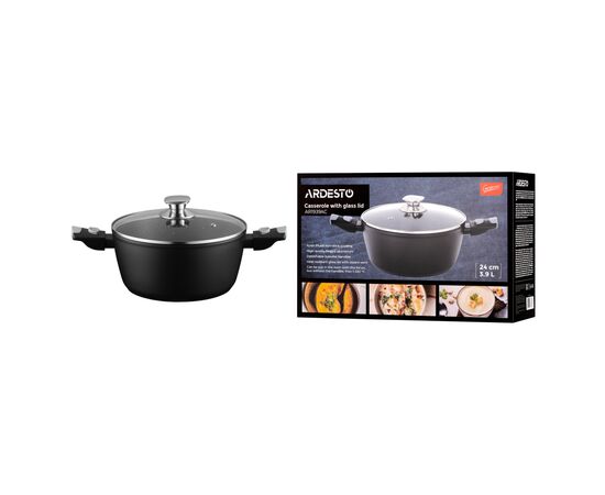 Кастрюля Ardesto Gemini Bari, 3.9л, алюміній, чорний (AR1939AC), изображение 10