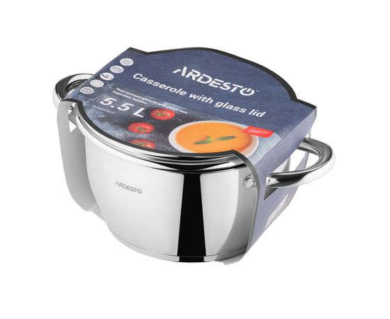 Кастрюля Ardesto Gemini Lucca, 5.5л, нержавіюча сталь (AR4355LC), изображение 4