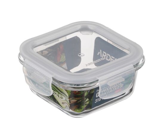 Пищевой контейнер Ardesto Gemini квадратний, 0.31л, боросилікатне скло, прозорий (AR1230BSQ), изображение 5