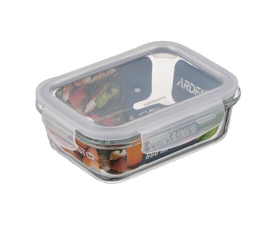 Пищевой контейнер Ardesto Gemini прямокутний, 0.66л, боросилікатне скло, прозорий (AR1260BRC), изображение 5