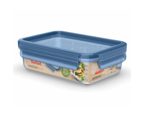 Пищевой контейнер Tefal Master Seal Eco 0,8л, прямокутний, пластик, прозорий, блакитний (N1171318), изображение 2