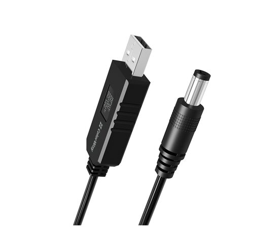 Кабель питания USB to DC 5.5x2.5mm 12V 1.0m black ColorWay (CW-CBUD067-BK), изображение 4