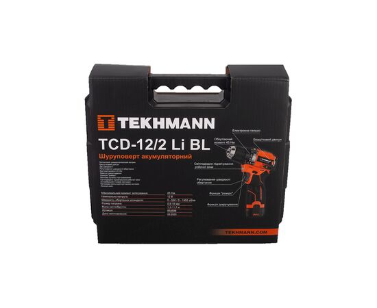 Шуруповерт Tekhmann TCD-12/2 Li BL, 12V, 2x1.5Ah (854606), изображение 8