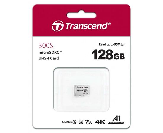 Карта пам'яті Transcend 128GB microSDXC class 10 UHS-I U3 A1 (TS128GUSD300S), зображення 2